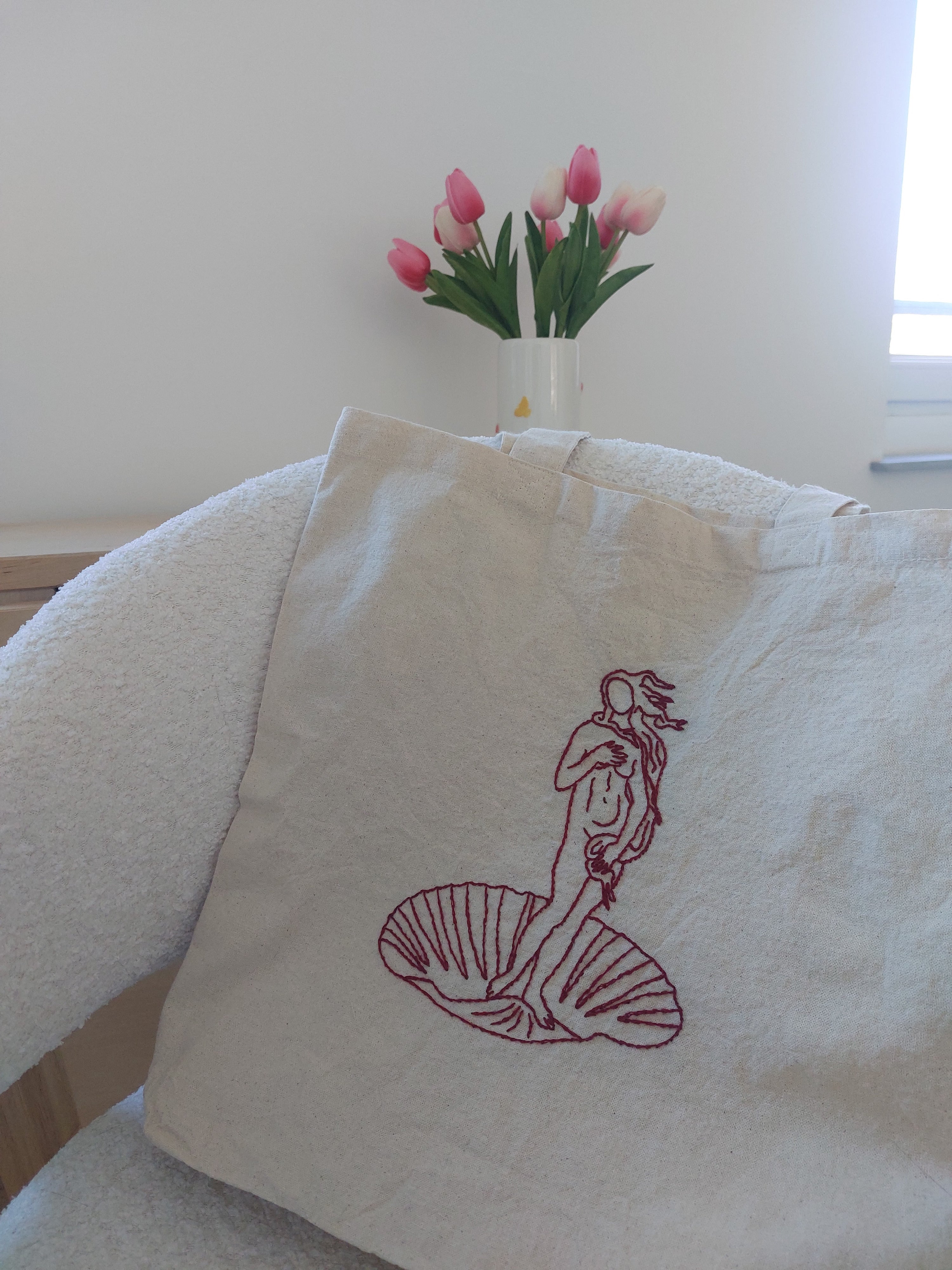 Kit broderie tote-bag - inspiration Naissance de Vénus